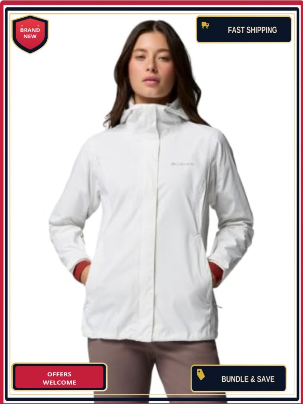 Waterproof Breathable Nylon Rain Jacket Packable